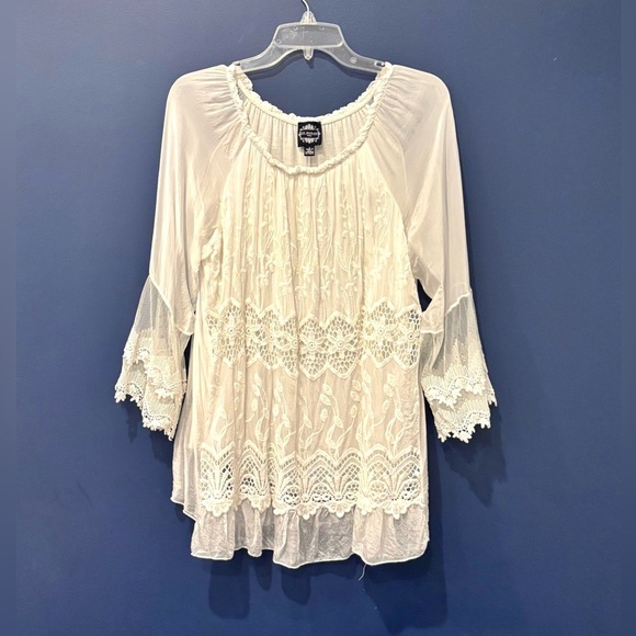 Le Marais Paris Crochet Silk Top - Picture 2 of 4